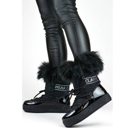 Botas de nieve para mujer con pelo, negro 5705-1B 3