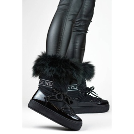 Botas de nieve para mujer con pelo, negro 5705-1B 4