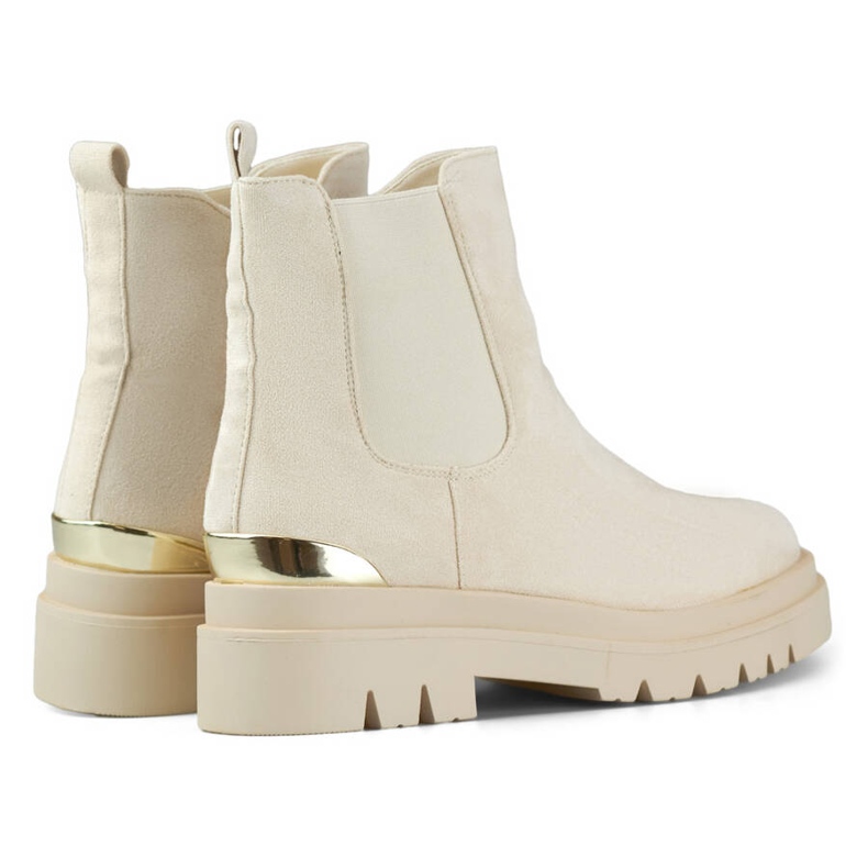 Botas Chelsea de ante para mujer, beige XJ-351BE 1