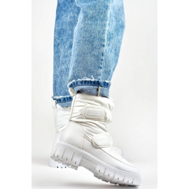 Botas de nieve de mujer con cierre adhesivo, blancas JH-1W blanco 2 Botas de nieve de mujer con cierre adhesivo, blancas JH-1W blanco 2