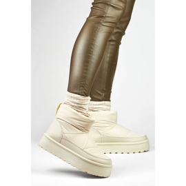 Botas de nieve de mujer con plataforma, beige J2-38-BE 5