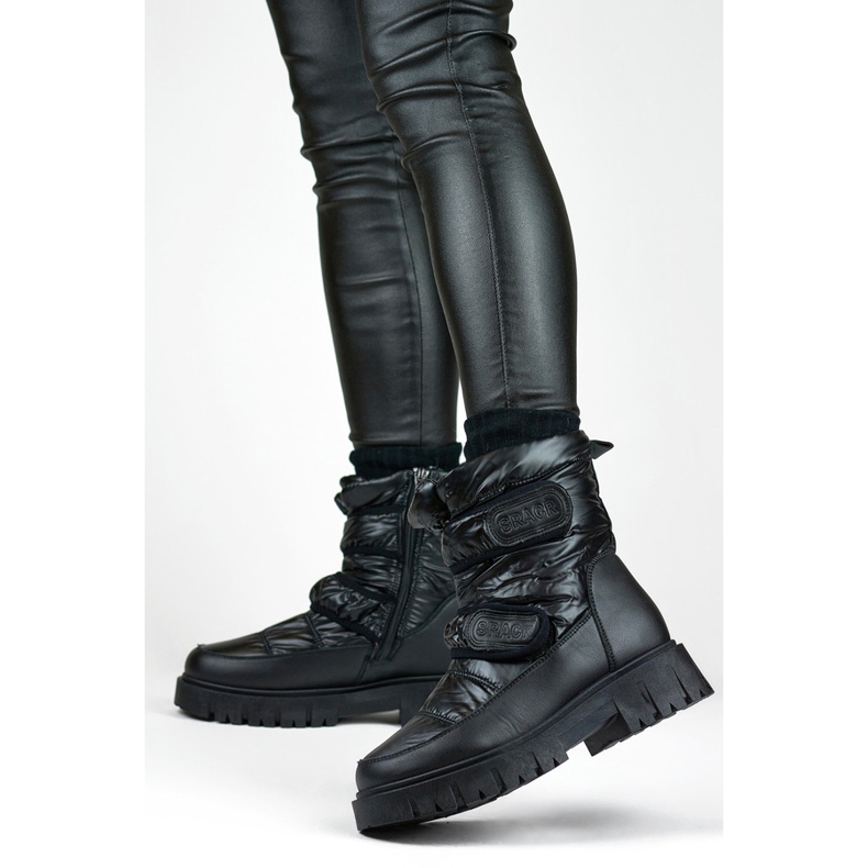 Botas de nieve mujer JH-1B negro metalizado con velcro 2 Botas de nieve mujer JH-1B negro metalizado con velcro 2