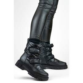 Botas de nieve mujer JH-1B negro metalizado con velcro 3