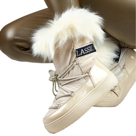 Botas de nieve de mujer con pelo, beige 5705-4BE 4