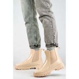 Botas Chelsea de mujer con suela gruesa, beige YX227-2BE 4