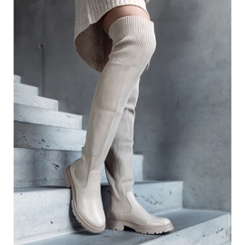 Botas largas beige con parte superior elástica Daryl 1