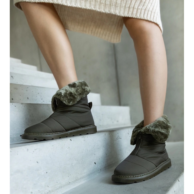 Botas de nieve con aislamiento verdes y cuello de Edidda 1