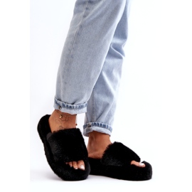 Piel de piel para mujeres zapatillas negras negro 1