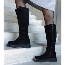 Botas negras con acabado metálico de Guillora negro 1
