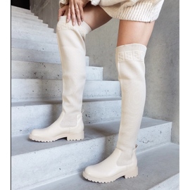 Botas largas beige con empeine elástico Juanra 1