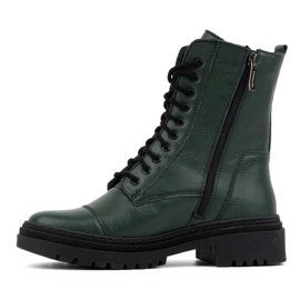 WASAK Botines mujer piel cordones altos invierno 0640 verde 1