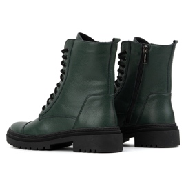 WASAK Botines mujer piel cordones altos invierno 0640 verde 4