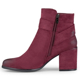 Botines de mujer en ante, burdeos, 260041WI-SU rojo 4