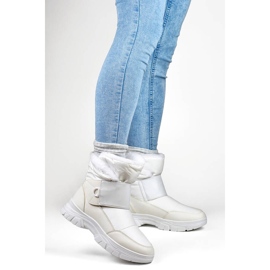 Botas de nieve mujer con cierre adhesivo, blanco 3535W 2