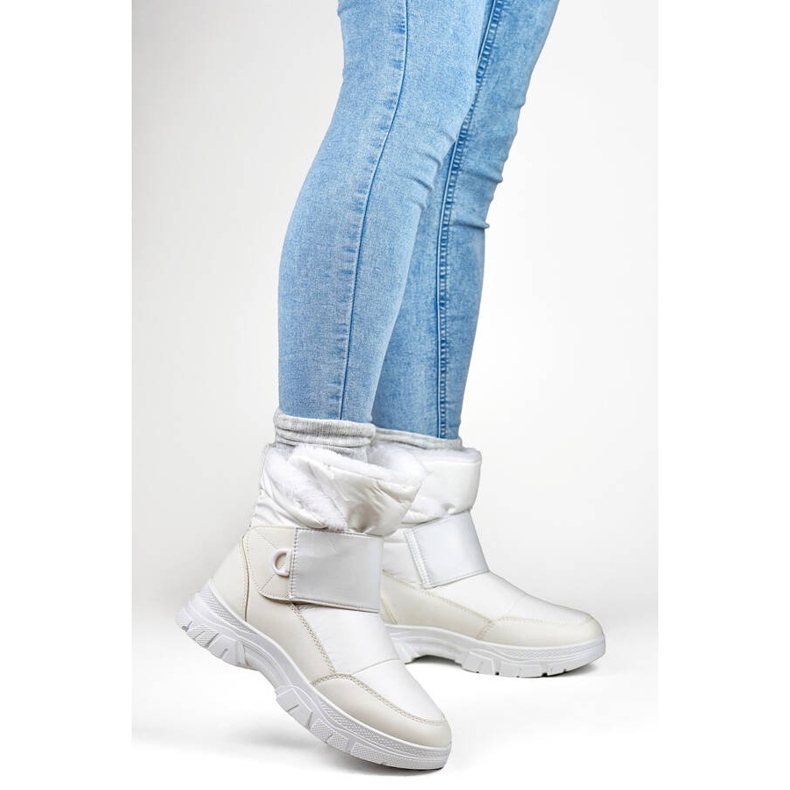 Botas de nieve mujer con cierre adhesivo, blanco 3535W 2