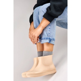 Botas de agua de mujer beige mate YJ-7-2BE 3