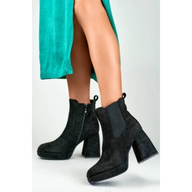 Botines de mujer de ante, negro, 7987B beige 3
