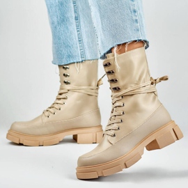 Botines sin aislamiento para mujer, beige JH21-31BE 5