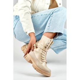 Botines sin aislamiento para mujer, beige JH21-31BE 3