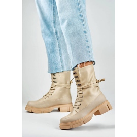 Botines sin aislamiento para mujer, beige JH21-31BE 1