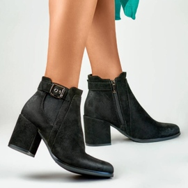 Botines de mujer de ante, negro, 260041B-SU 5