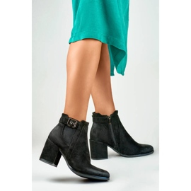 Botines de mujer de ante, negro, 260041B-SU 1