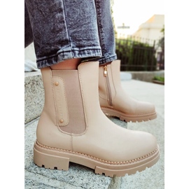 Botines de mujer con suela gruesa, beige Laura La.Fi 250004TA-PU 2
