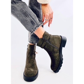 Drapers Botines planos de ante verde 2