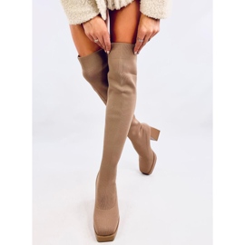 Botas de tacón alto de Hilary Khaki beige 5
