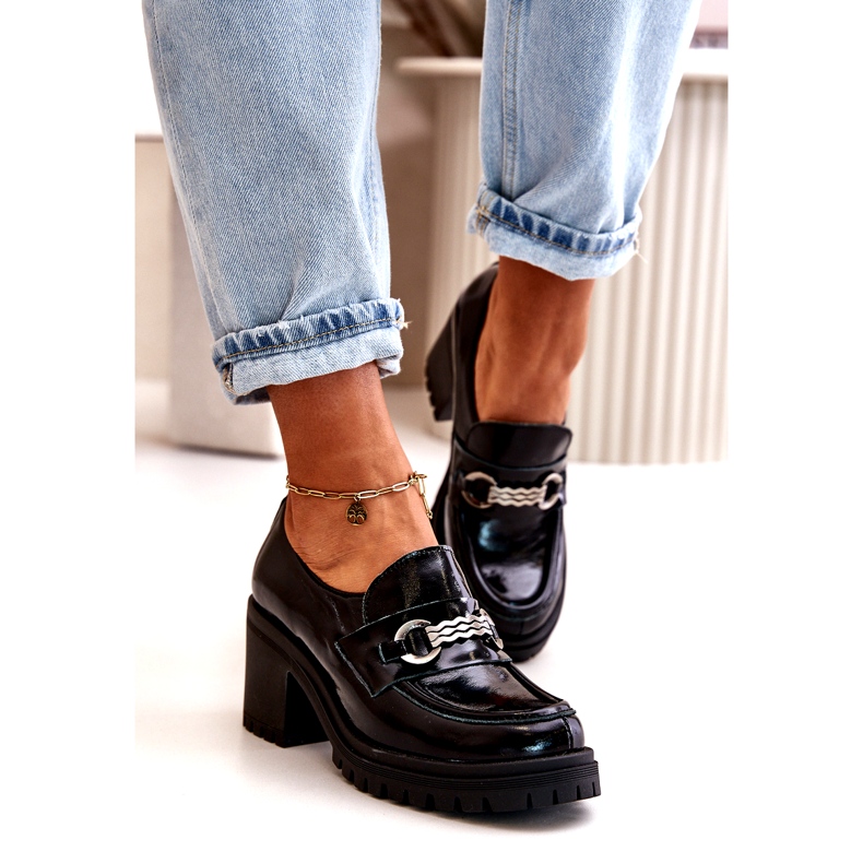 Zazoo 20175 Zapatos Mujer Charol Tacón Alto, Piel Natural, Negro 2