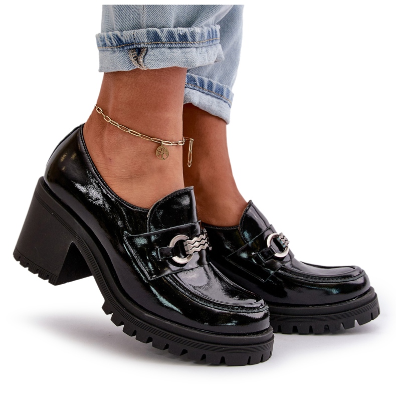 Zazoo 20175 Zapatos Mujer Charol Tacón Alto, Piel Natural, Negro 5