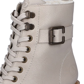 Botas cómodas de piel con tacón alto y aislamiento, beige Remonte D0A74-60 7