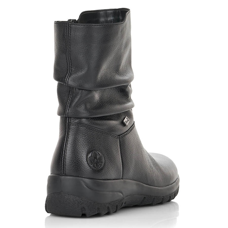 Botines de mujer de piel impermeable con aislamiento de lana Rieker Tex Z7193-00 negro 2