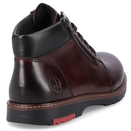 Botas de hombre cómodas de piel forradas de lana, marrón Rieker 10502-25 12