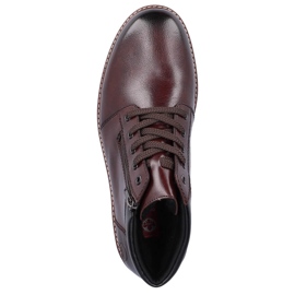 Botas de hombre cómodas de piel forradas de lana, marrón Rieker 10502-25 13