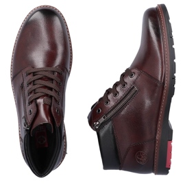 Botas de hombre cómodas de piel forradas de lana, marrón Rieker 10502-25 3