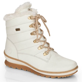 Botines de mujer impermeables de piel con aislamiento de lana, blanco Remonte R8480-80 14