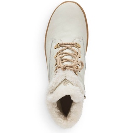 Botines de mujer impermeables de piel con aislamiento de lana, blanco Remonte R8480-80 1