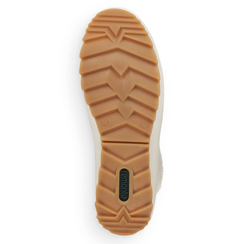 Botines de mujer impermeables de piel con aislamiento de lana, blanco Remonte R8480-80 2