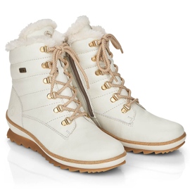 Botines de mujer impermeables de piel con aislamiento de lana, blanco Remonte R8480-80 5