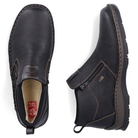 Botines aislantes de piel para hombre con cremalleras, negro Rieker 05398-00 2 Botines aislantes de piel para hombre con cremalleras, negro Rieker 05398-00 2