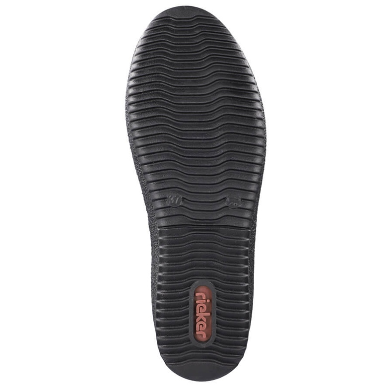 Botas de nieve impermeables de piel con aislamiento de lana de oveja Rieker negro 2