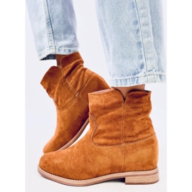 Botas con tacón de cuña de camello ciervo oculto marrón 4