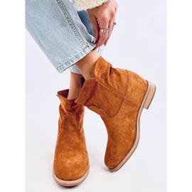 Botas con tacón de cuña de camello ciervo oculto marrón 1