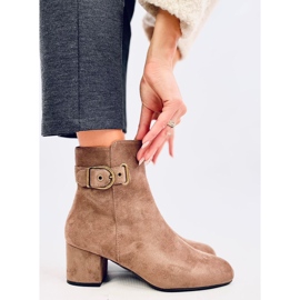 Lanne Botas caqui de tacón bajo marrón 5