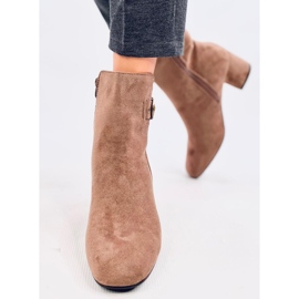 Lanne Botas caqui de tacón bajo marrón 2