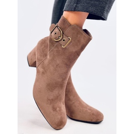 Lanne Botas caqui de tacón bajo marrón 3