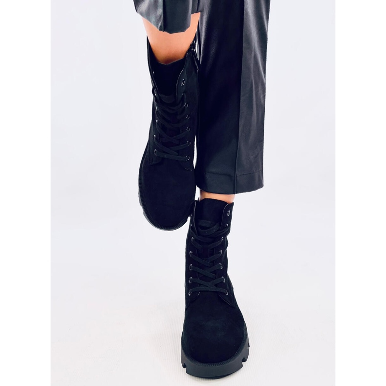 Botines Pansy Black de ante negro 1