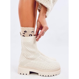 Botas calcetín con estampado Rueda Beige 4
