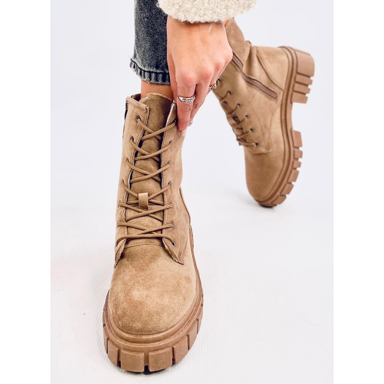 Botas con cordones Kelis Khaki beige 1